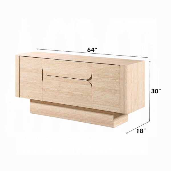 Inca Travertine Stone Buffet with Dimensions