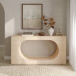 Inca Travertine Stone Console Table AC04737 By ACME 6