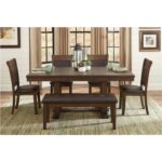 Wieland 6pc Dinning Set in Rustic Brown Finish By Homelegence 6