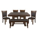 Wieland 6pc Dinning Set in Rustic Brown Finish By Homelegence 8