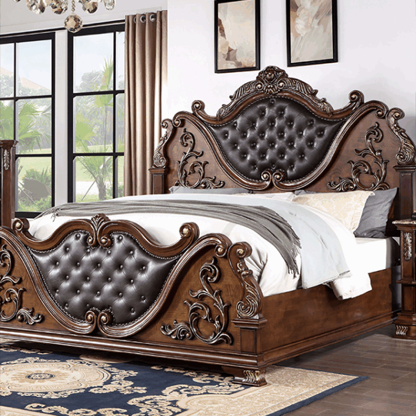 Esparanza Traditional Bed in Brown Cherry – Queen, King, Cal King