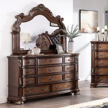 Esparanza Dresser Traditional Brown Cherry by Furniture of America