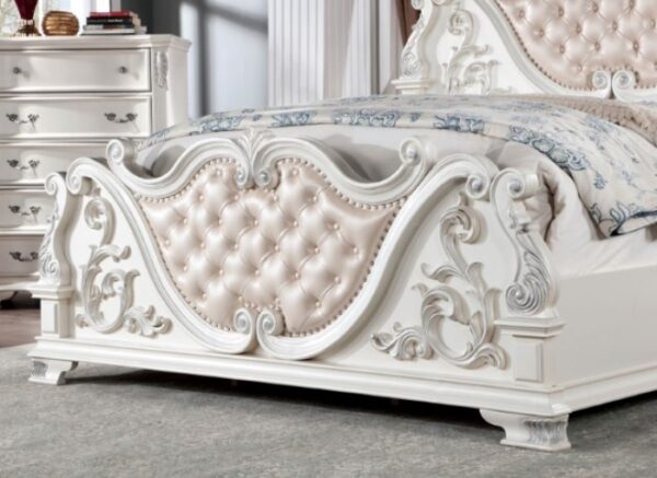 Esparanza 4 Pc Queen Bedroom Set Pearl White – Luxury Traditional Design