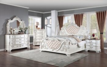 Esparanza 5 Pc Queen Bedroom Set Traditional Pearl White by Furniture of America