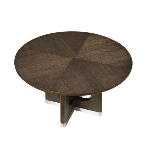 Clara Dining Table in Wire Brushed Brown Finish