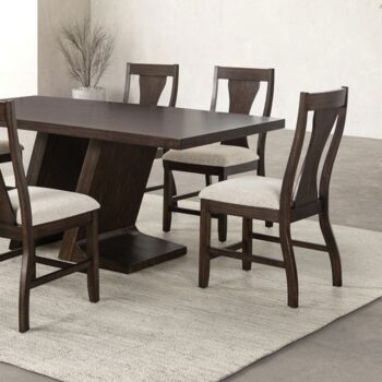 Holsworthy Espresso 7 Pc Dining Table Set Contemporary by Furniture of America