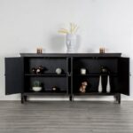 Viggo 4 Door Cabinet Modern Farmhouse Weathered Black by Furniture of America 10