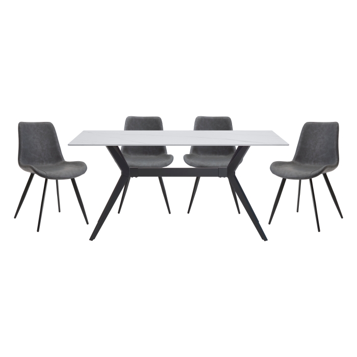 Brixley Black Gray 5Pc Dining Room Set By Homelegence | Mobilia Cleopatra 3 Brixley 5pc Dinning Set