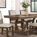 Monclova Dining Table Rustic Oak/Beige Transitional by Furniture of America 8