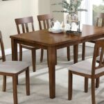 Medford 7 PC. Dining Table set Walnut/Beige Transitional by Furniture of America 8