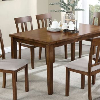 Medford 7 PC. Dining Table set Walnut/Beige Transitional by Furniture of America