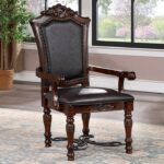 Picardy Arm Chair (2/Box) Traditional Brown Cherry/Black by Furniture of America 6