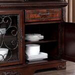 Picardy Hutch & Buffet Traditional Brown Cherry by Furniture of America 12