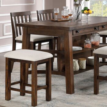 Fredonia Counter Ht. Table Transitional Rustic Oak by Furniture of America