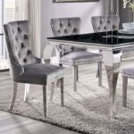 Neuveville Dining Table Glam Black/Chrome by Furniture of America 7