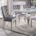 Neuveville Dining Table Glam White/Chrome by Furniture of America 6