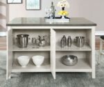 Heidelberg Counter Ht. Table Transitional Off-White/Dark Gray by Furniture of America 11