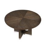 Clara Round Dining Table in Brown Finish By Homelegence - Image 2