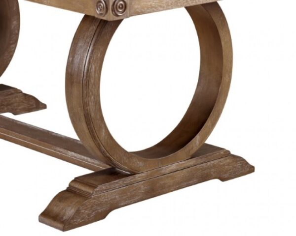 Monclova Dining Table Rustic Oak/Beige Transitional by Furniture of America - Image 3