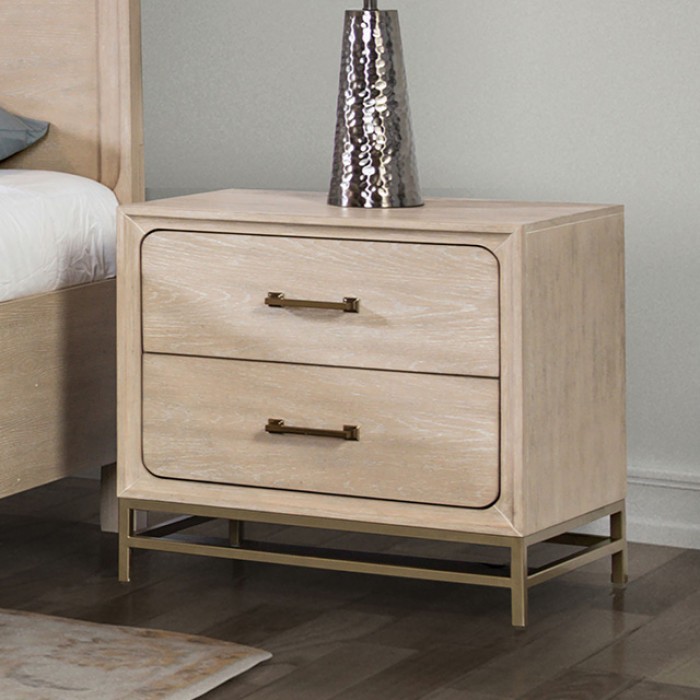 Sandnes Night Stand Transitional Light Oak By Furniture Of America | Mobilia Cleopatra 3 Sandnes Night Stand Transitional Light Oak by Furniture Of America - Image 1