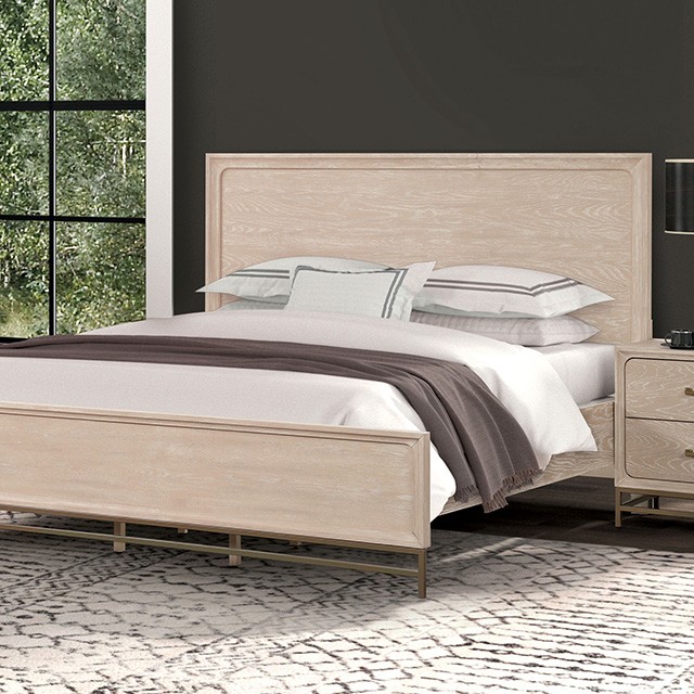 Sandnes Bed Transitional Light Oak By Furniture Of America | Mobilia Cleopatra 3 Sandnes Bed Transitional Light Oak by Furniture Of America - Image 1