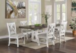 Auletta Dining Table Rustic Distressed White/Gray by Furniture of America - Image 5