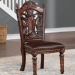 Canyonville Side Chair (2/Box) Traditional Brown Cherry/Dark Brown by Furniture of America 6