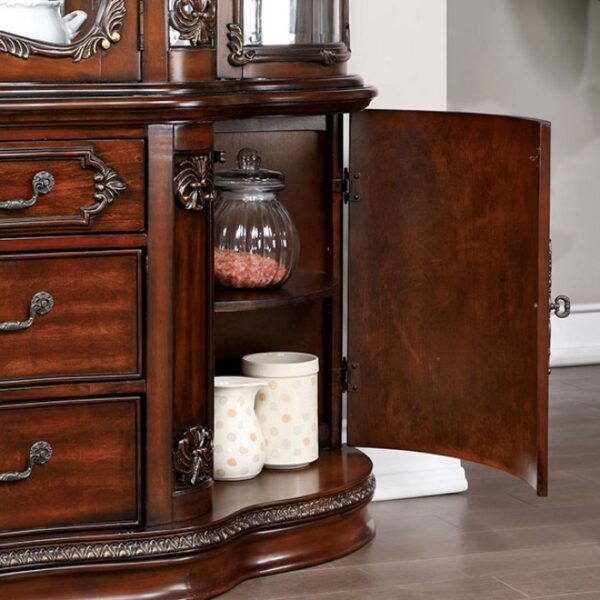 Normandy Hutch & Buffet Traditional Brown Cherry by Furniture of America - Image 3