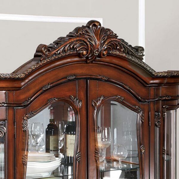 Normandy Hutch & Buffet Traditional Brown Cherry by Furniture of America - Image 6
