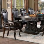 Lombardy Dining Table Traditional Walnut by Furniture of America
