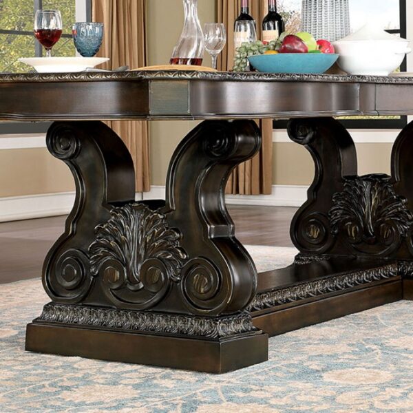 Lombardy Dining Table Traditional Walnut by Furniture of America - Image 3