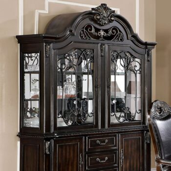 Lombardy Hutch & Buffet Traditional Walnut by Furniture of America