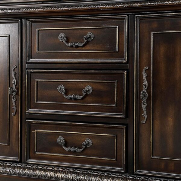 Lombardy Hutch & Buffet Traditional Walnut by Furniture of America - Image 3