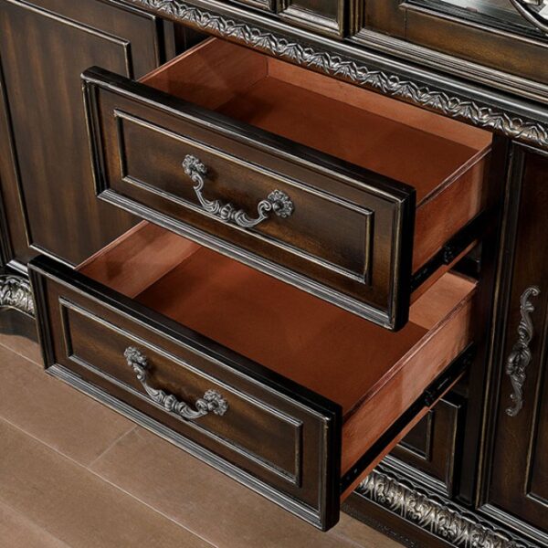 Lombardy Hutch & Buffet Traditional Walnut by Furniture of America - Image 5