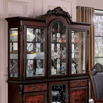 Picardy Hutch & Buffet Traditional Brown Cherry by Furniture of America