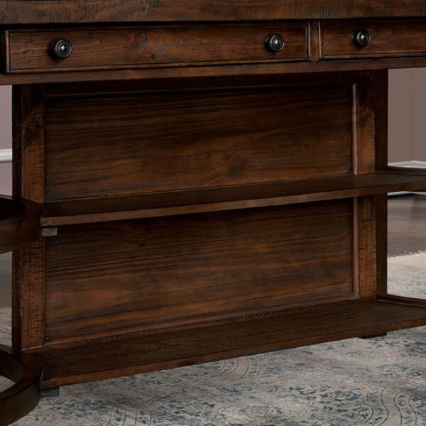 Fredonia Counter Ht. Table Transitional Rustic Oak by Furniture of America - Image 4