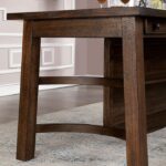 Fredonia Counter Ht. Table Transitional Rustic Oak by Furniture of America - Image 5