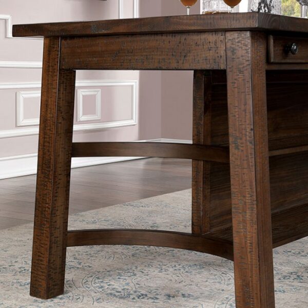 Fredonia Counter Ht. Table Transitional Rustic Oak by Furniture of America - Image 5