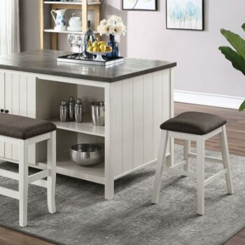 Heidelberg Counter Ht. Table Transitional Off-White/Dark Gray by Furniture of America