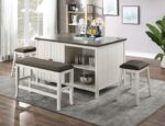 Heidelberg Counter Ht. Table Transitional Off-White/Dark Gray by Furniture of America - Image 2
