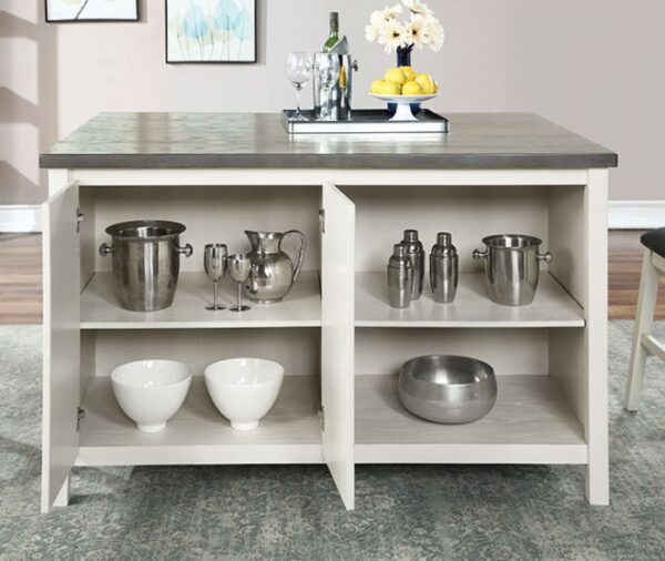 Heidelberg Counter Ht. Table Transitional Off-White/Dark Gray by Furniture of America - Image 4