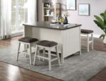 Heidelberg Counter Ht. Table Transitional Off-White/Dark Gray by Furniture of America - Image 5