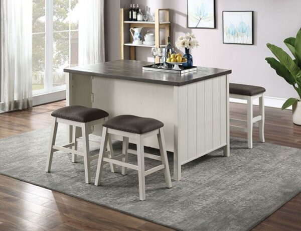 Heidelberg Counter Ht. Table Transitional Off-White/Dark Gray by Furniture of America - Image 5