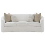 Rainn Upholstered Tight Back Sofa Latte 509171 by Coaster Furniture - Image 4