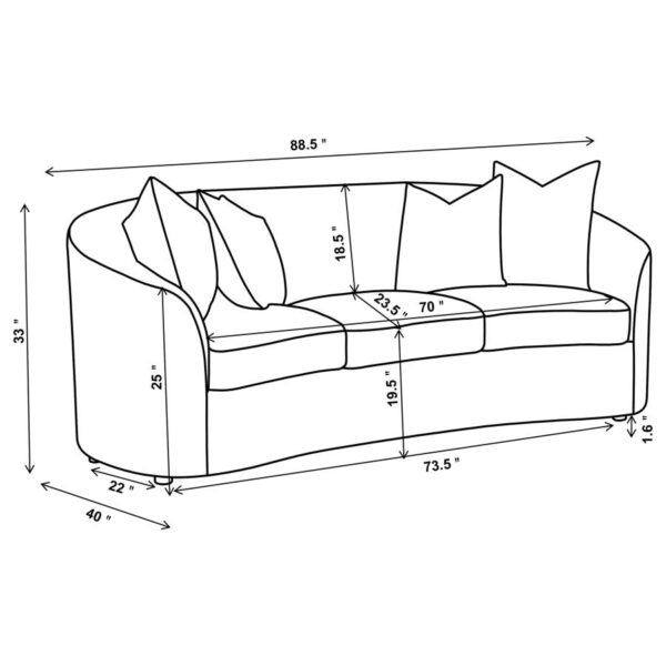 Rainn Upholstered Tight Back Sofa Latte 509171 by Coaster Furniture - Image 9