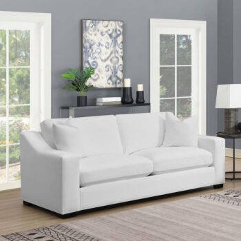 Ashlyn Upholstered Sloped Arms Sofa White 509891 by Coaster Furniture