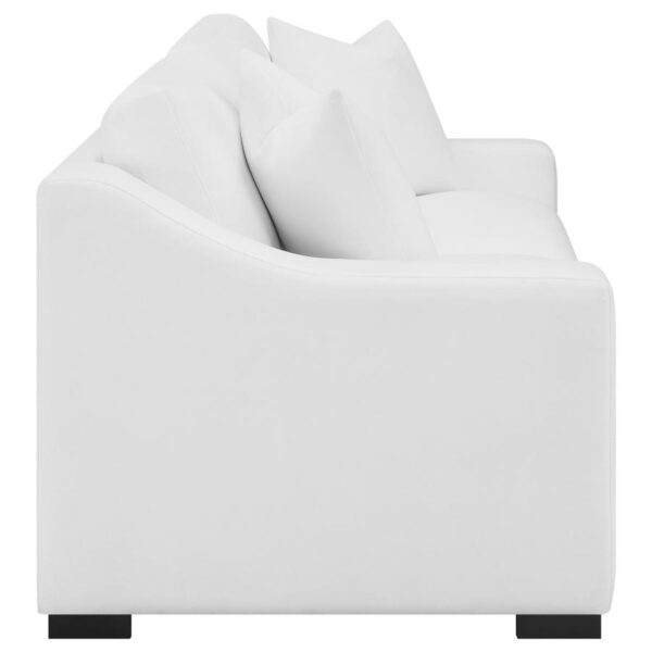 Ashlyn Upholstered Sloped Arms Sofa White 509891 by Coaster Furniture - Image 6