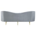 Sophia Upholstered Sofa with Camel Back Grey and Gold 506864 by Coaster Furniture - Image 4