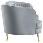 Sophia Upholstered Sofa with Camel Back Grey and Gold 506864 by Coaster Furniture - Image 6
