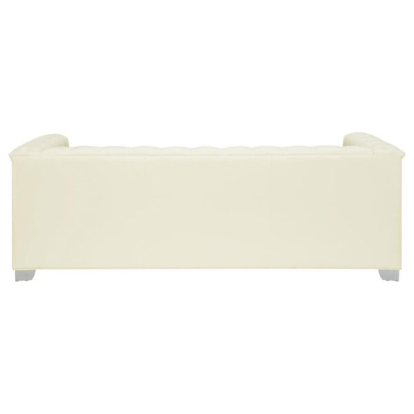 Chaviano Tufted Upholstered Sofa Pearl White 505391 by Coaster Furniture - Image 4